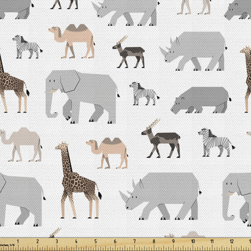 Chantrel Fauna Zebra Camel Giraffe Bear Deer Multi-Purpose Fabric