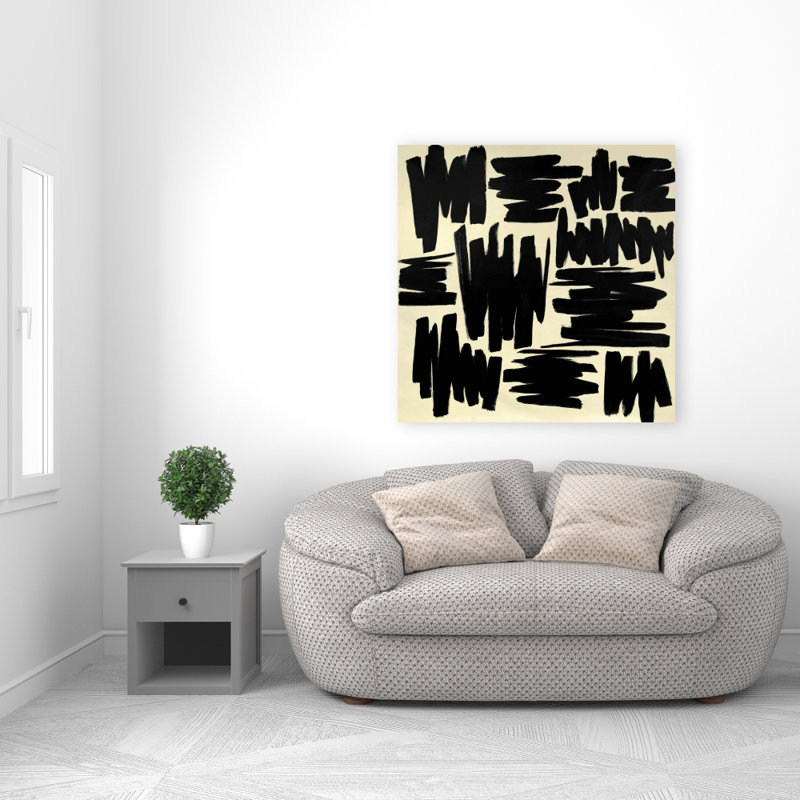 Deconstructed Stripes - Beige Minimalist Canvas for Home Decor
