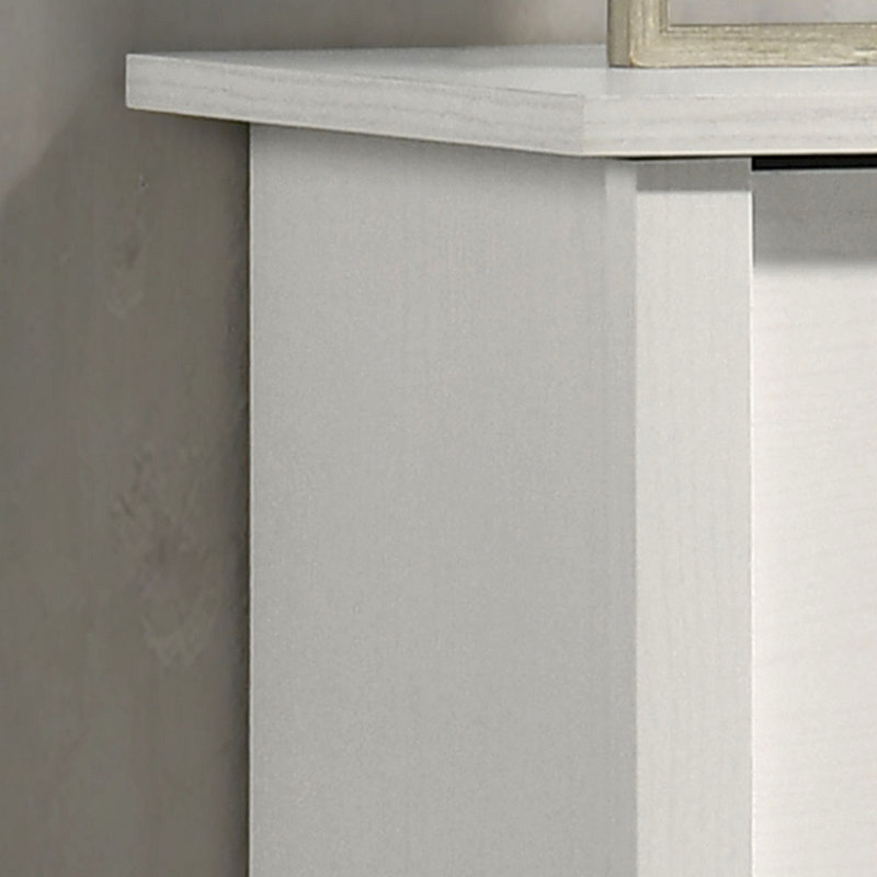 Celeste 32"W White 4-Drawer Chest With Silver Handles, White