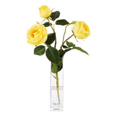 Faux Silk Rose Arrangement in Vase
