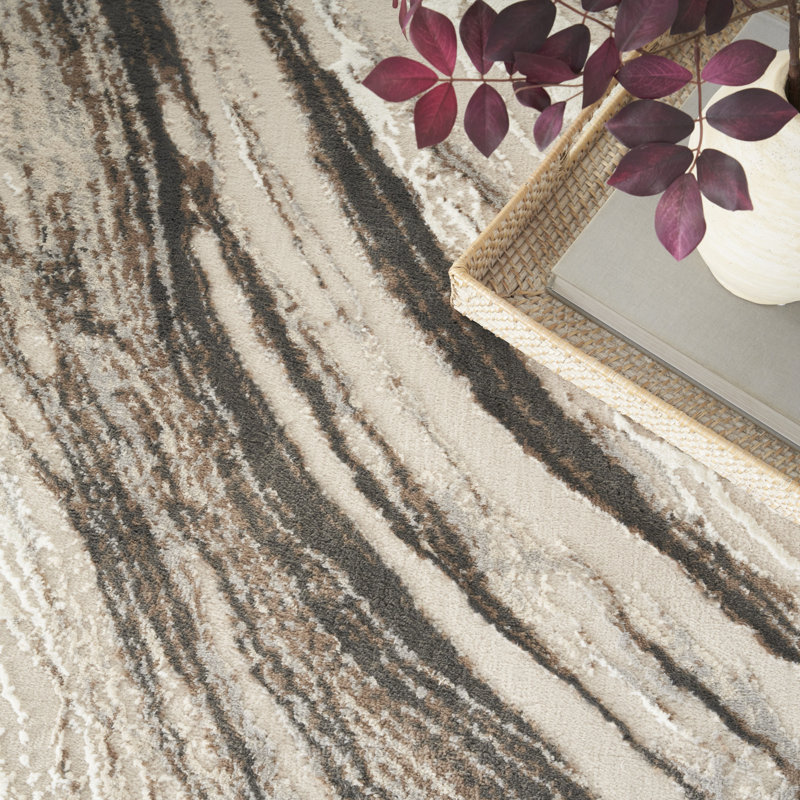 Barric Modern Marble Sustainable Woven Area Rug, Rectangle 8' x 10'