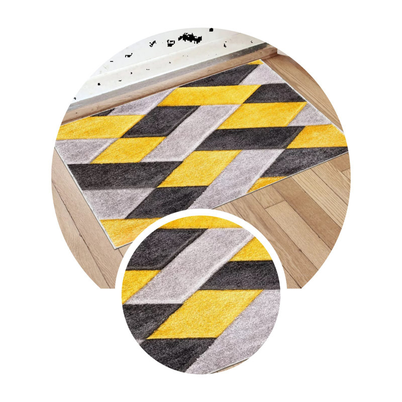Chatav Non-Slip Indoor Doormat, Rectangle 80cm W x 150cm L, Yellow