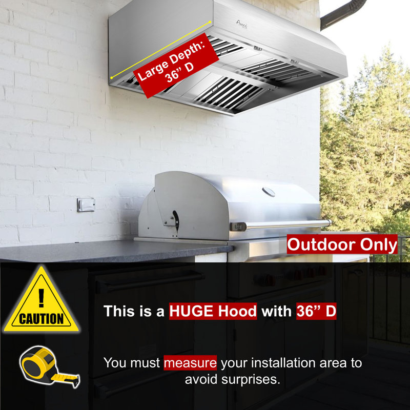 Hotte murale en acier inoxydable 36 po Awoco