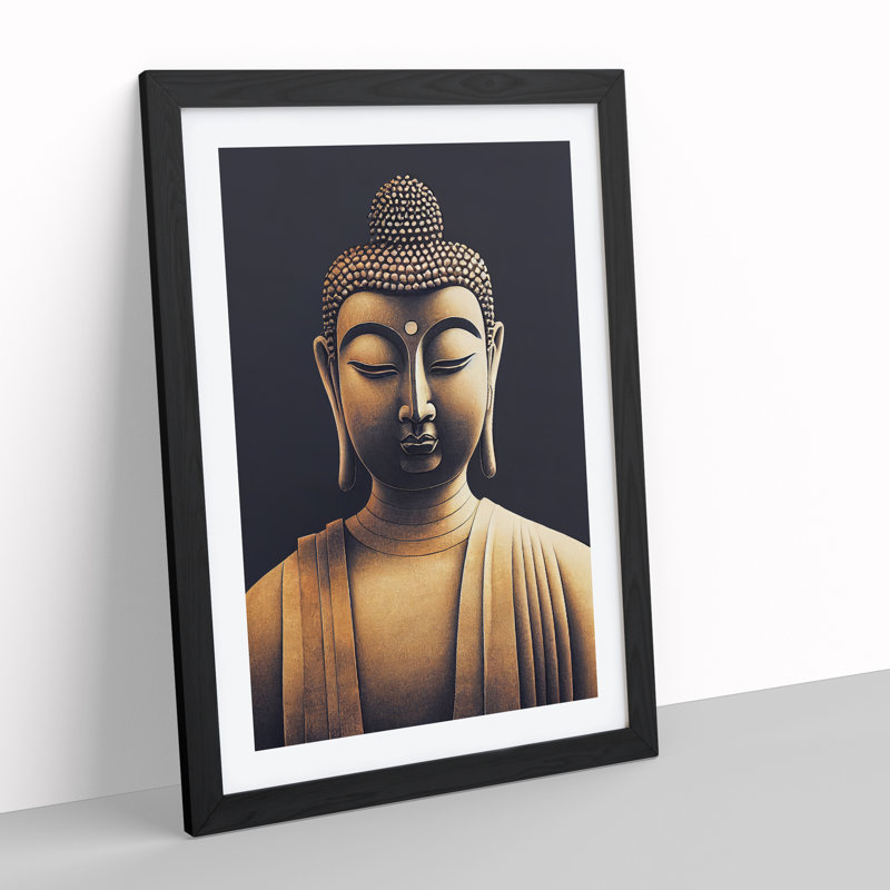 XV1022-2640X Magnificent Buddha - Single Picture Frame Print, Black, 64cm H x 46cm W x 2cm D