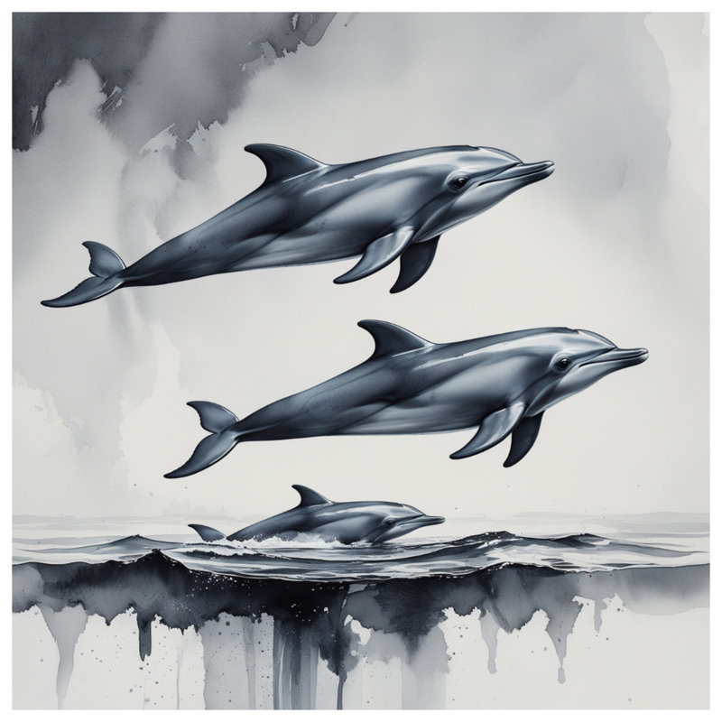 Jumping Dolphins Ocean Scene Quilted Bedspread All Sizes, King