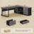 70.9" Executive Desk, L Shaped Desk With Power Outlets, Corner Computer Desk With 3 Storage Drawers For Home Office-1333981536