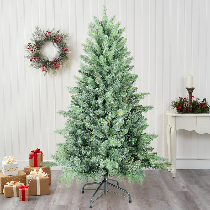 Arbre de Noël épinette bleu artificiel non éclairé, 2'8"