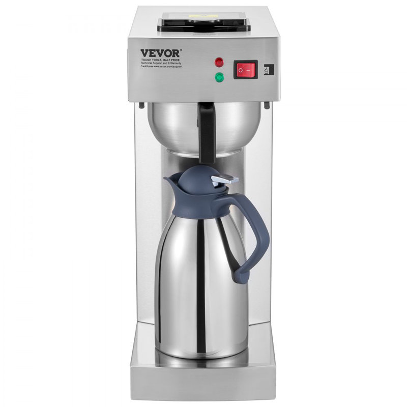 12 Cups Commercial Drip Coffee Maker with Thermal Carafe Restaurant Office Cafe