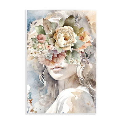 Bb-465-Wood Floral Portrait of Girl par Kim Allen