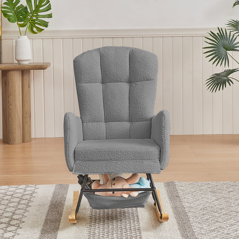Fauteuil berçant gris Teddy