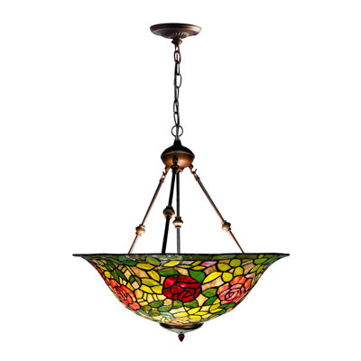 Luminaire suspendu inversé Rose Bush Tiffany