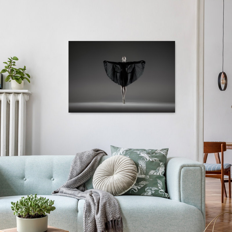 " Elegant Ballerina Pose Classic Dramatic Elegant Wall Art Print " by Georg Scharf, H 24 po x l 36 po