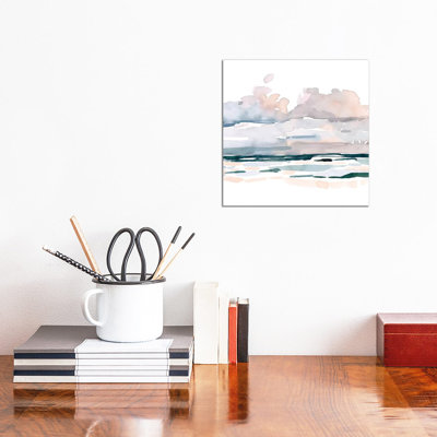 «Soft Coastal Abstract II» par Emma Scarvey - peinture sur toile tendue
