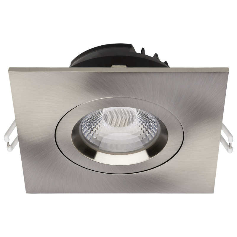 4" Square Adjustable Trim Selectable Color Temperature Dimmable Air-Tight IC Rated LED Canless Recessed Lighting Kit