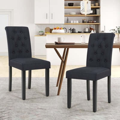 Chaise de salle à manger rembourrée en tissu capitonné, élégante et confortable