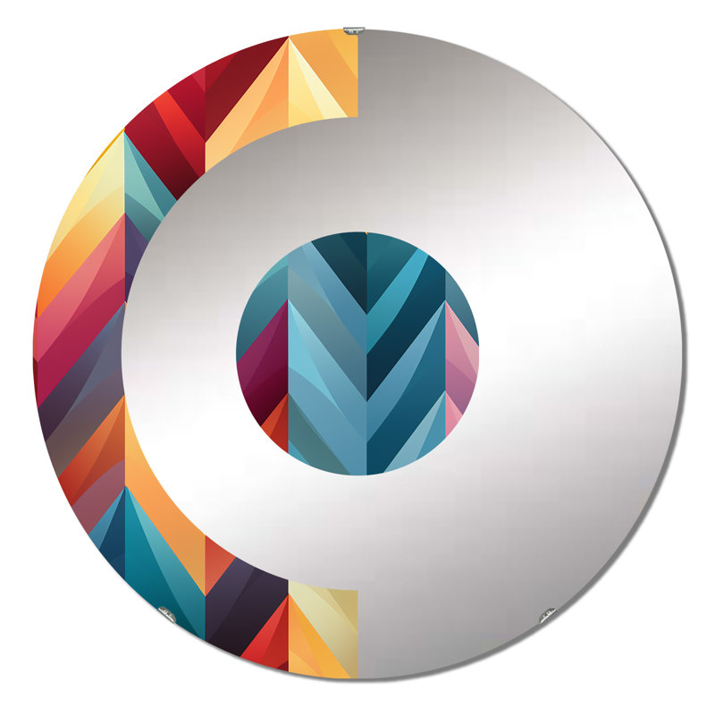Miroir mural demi-cercle coloré, 23,6 po x 23,6 po
