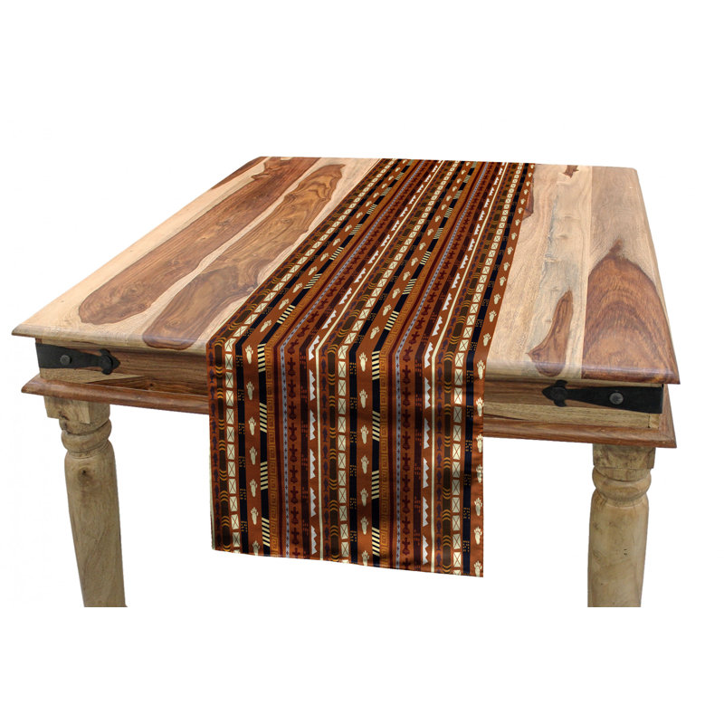 Geometric Table Runner, 16'' D x 72'' L, Brown