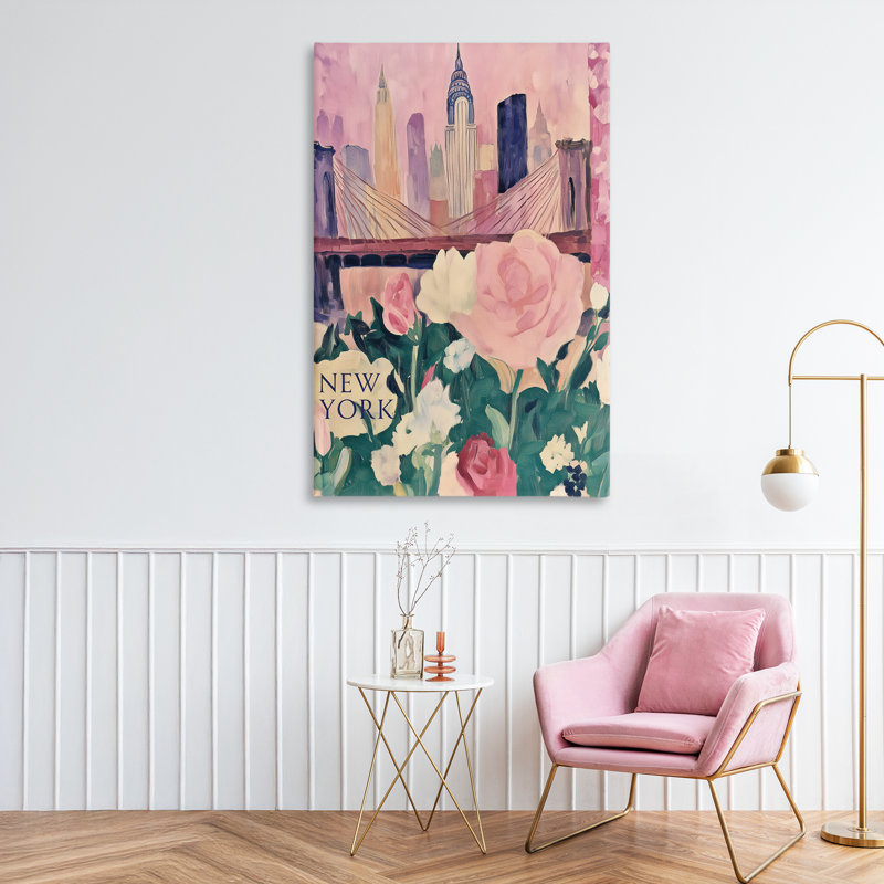 Toile New York Spring Cityscape, conception par Annabelle Hall, H 45 po x l 30 po