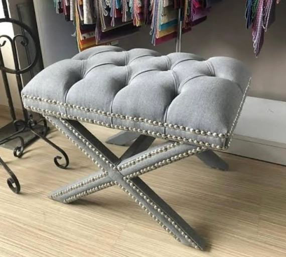 Halsey 60cm Wide Tufted Pouf Ottoman
