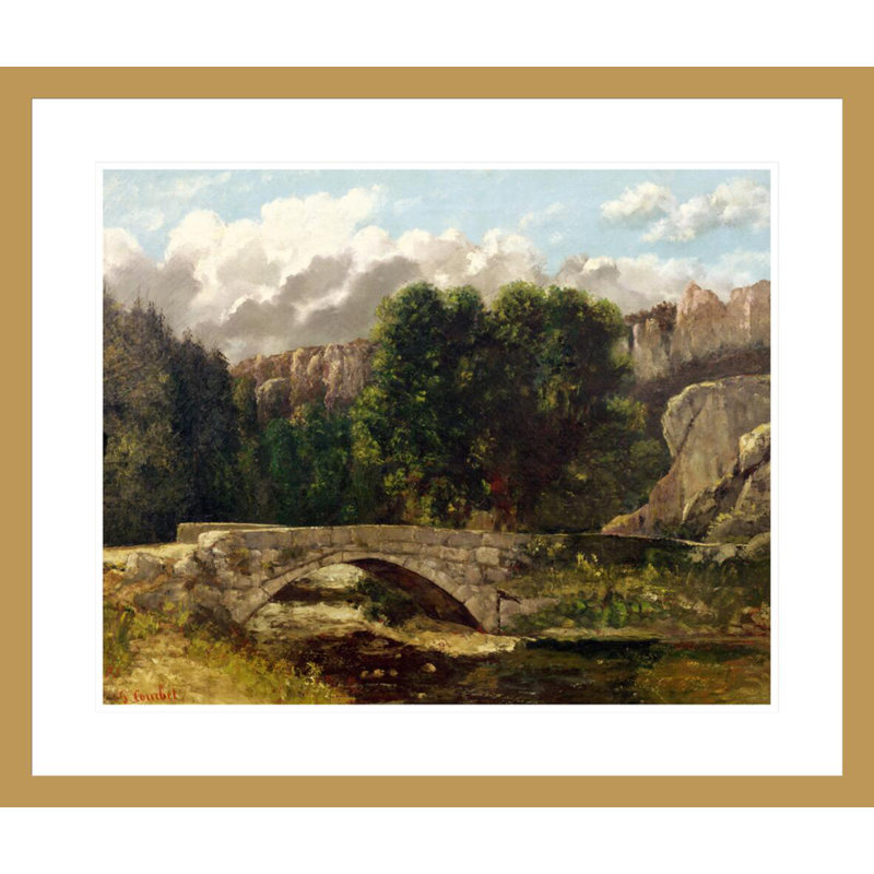 «The Pont de Fleurie Suisse» par Gustave Courbet, impression giclée encadrée, H 23,5 po x l 27,72 po