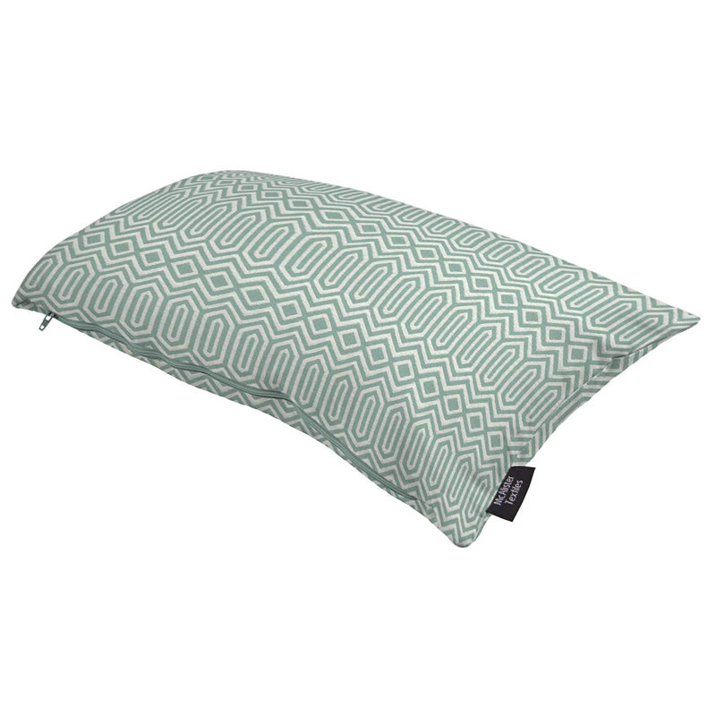 Madsen Geometric Rectangular Throw Cushion, Turquoise Duck Egg Blue, 30 x 50cm