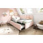Lit de jour rembourré avec lit escamotable, canapé-lit simple simple, lits d'invités pour adultes et enfants, lit à lattes en métal, velours, rose (sans matelas)