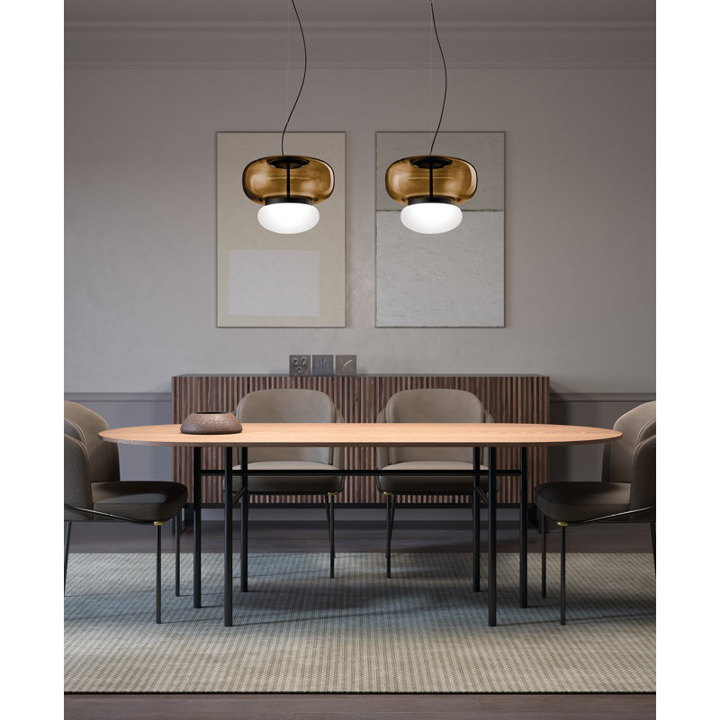 Faro Suspension P Burned Earth White Painted Brass L2202 Ul, White/Burned Earth, Matte Black