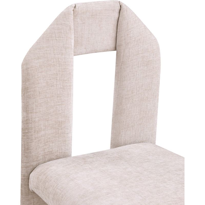 Chaise rembourrée Bennett, Tissu chenille beige