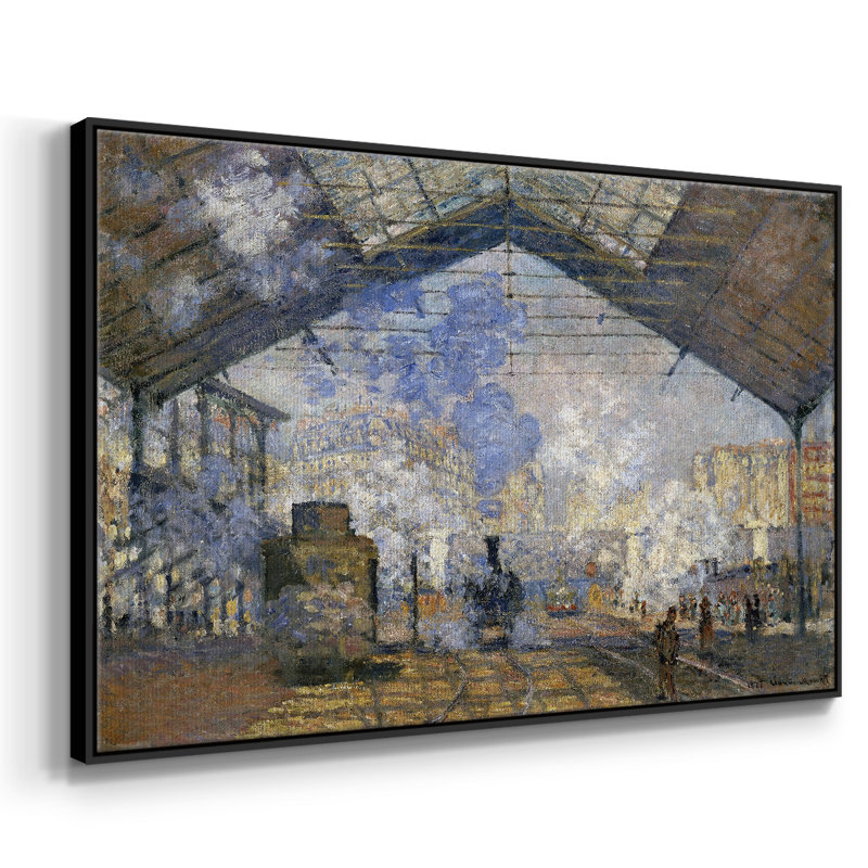 Monet, reproduction d'art encadrée sur toile par Claude Monet, H 27 po x l 41 po x P 2 po, Noir