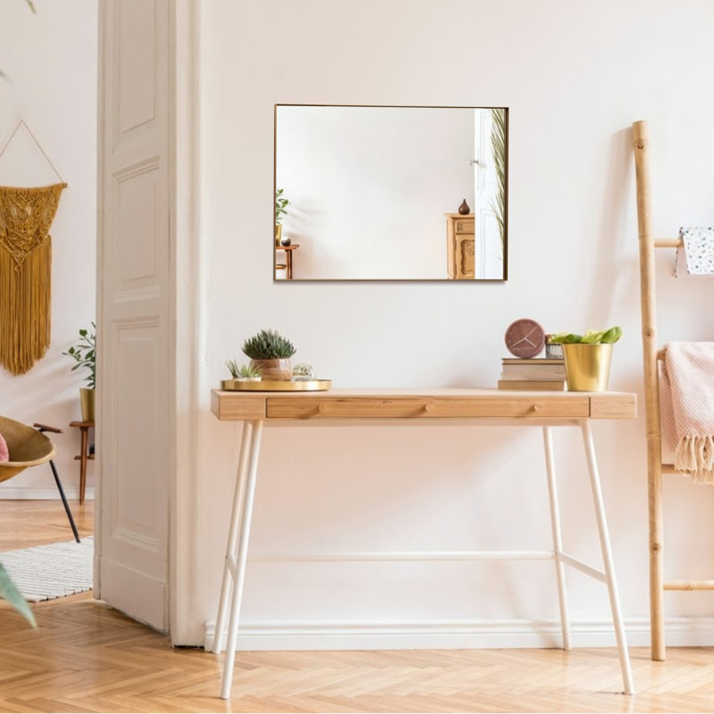 Mood Premium Rectangular Bathroom Mirror Framed Wall Mounted, Recessed Rectangle Frame Modern & Stylish, 70 cm x 50 cm