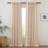 Faux Linen Blend Curtains Rod Pocket & Back tab Semi Sheer Window Treatments Privacy with Light Filtering for Living Room, 2 Panels-734527411-734527414