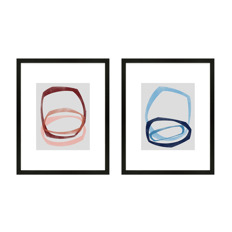 «Dillion 5 and 6» par Jacques Pilon - Ensemble de 2 peintures encadrées, H 30 po x l 48 po, Noir