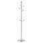 Cintre principal en acier inoxydable peint en aérosol, portemanteau moderne en acier inoxydable argenté, renfort en bois au niveau du support, conception surélevée de 72 pouces avec support amovible-319565522