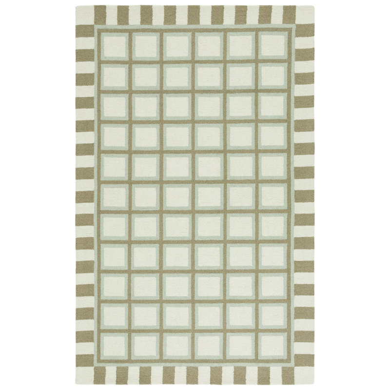 Tapis géométrique en laine / coton touffeté à la main Rei, Rectangle 4 pi x 6 pi