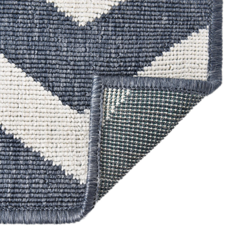 Tapis intérieur / extérieur bleu marine Arella, Rectangle 4 pi x 6 pi