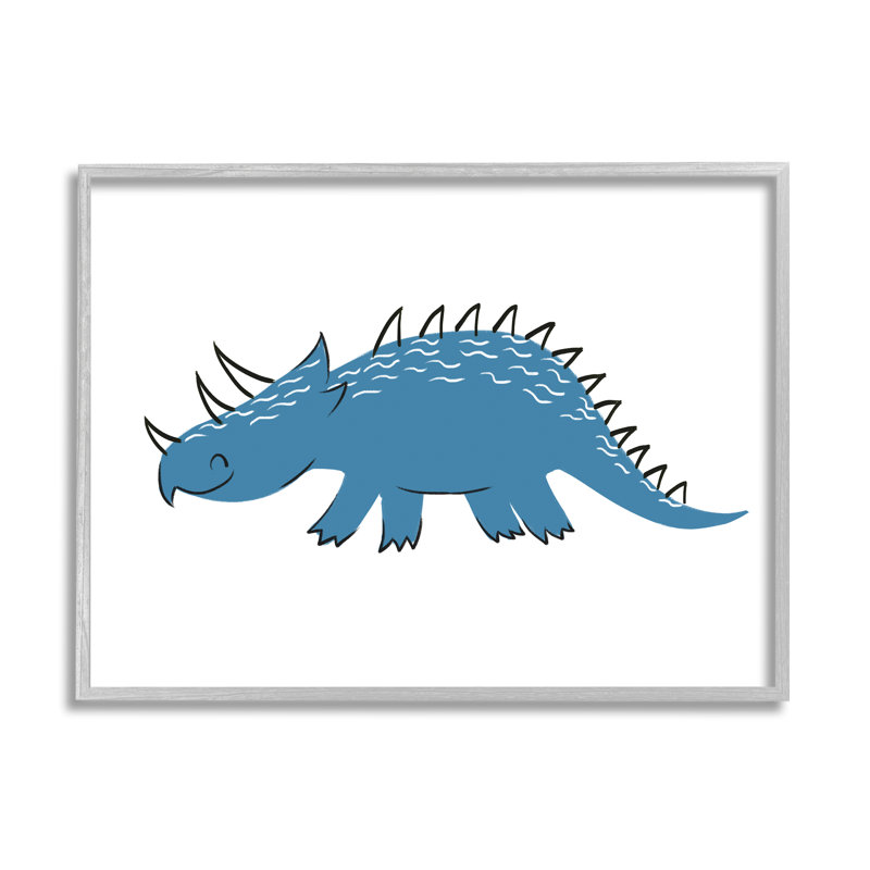 Happy Blue Dinosaur Kids, H 14 po x l 11 po x P 1,5 po, Estampe numérique Farmhouse