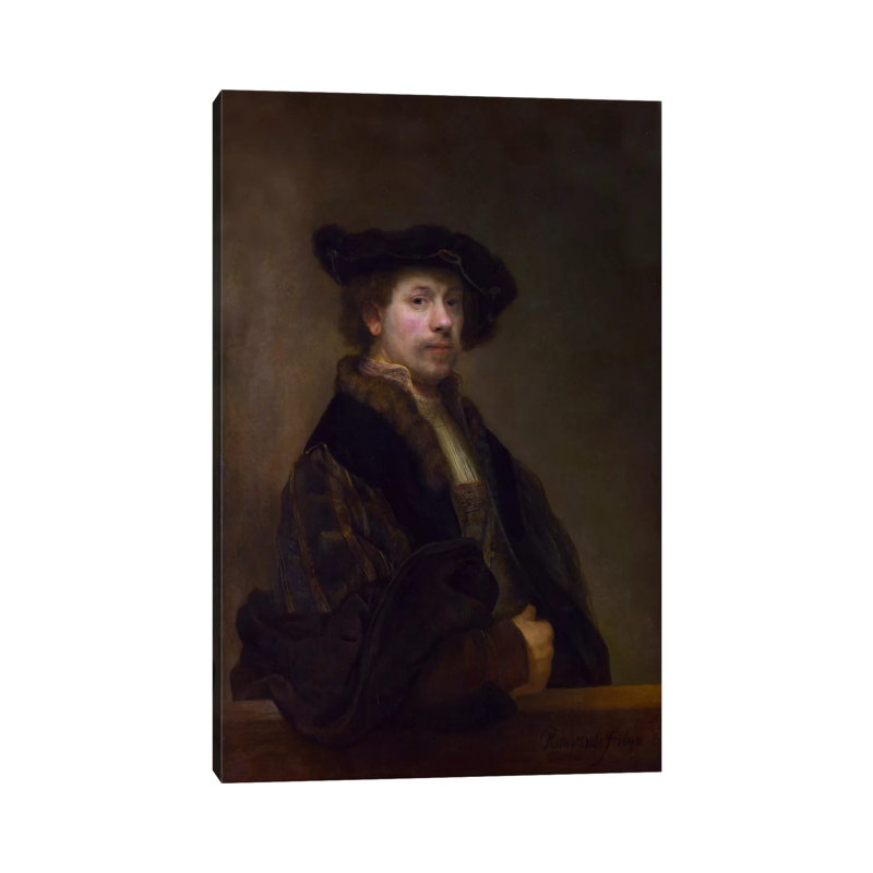 Self Portrait At The Age Of 34 1640 by Rembrandt Van Rijn - Wrapped Canvas Print, 30.48cm H x 20.32cm W x 1.905cm D