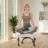 Ergonomic Cross Legged Meditation Chair, 360° Swivel Office Chair With Wheels, ADHD Chair With Footrest, Lumbar Support, Wider Height Adjustable Backrest And Seat, Faux Leather Kneeling Chair For Yoga-117516000
