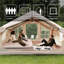 Tente de camping gonflable de 6,3 M² avec auvent, coupe-vent imperméable 4 saisons, lanterneau transparent et tente imperméable Oxford 420D avec fenêtres / portes en filet