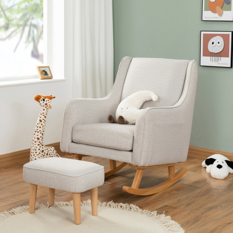 Babymore Ida Nursing Chair with Stool, Grey Cashmere