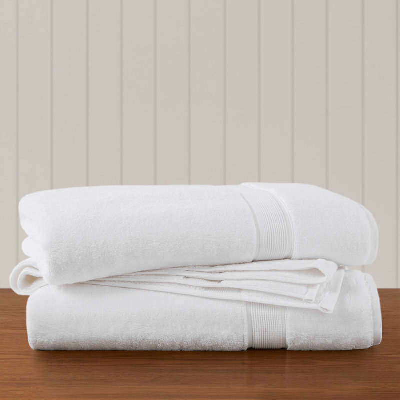 Ensemble de draps de bain 100% coton 800GSM 2 pièces, Blanc