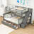 Twin Over Full Wooden Bunk Bed with Staircase Storage and Drawers-226013703