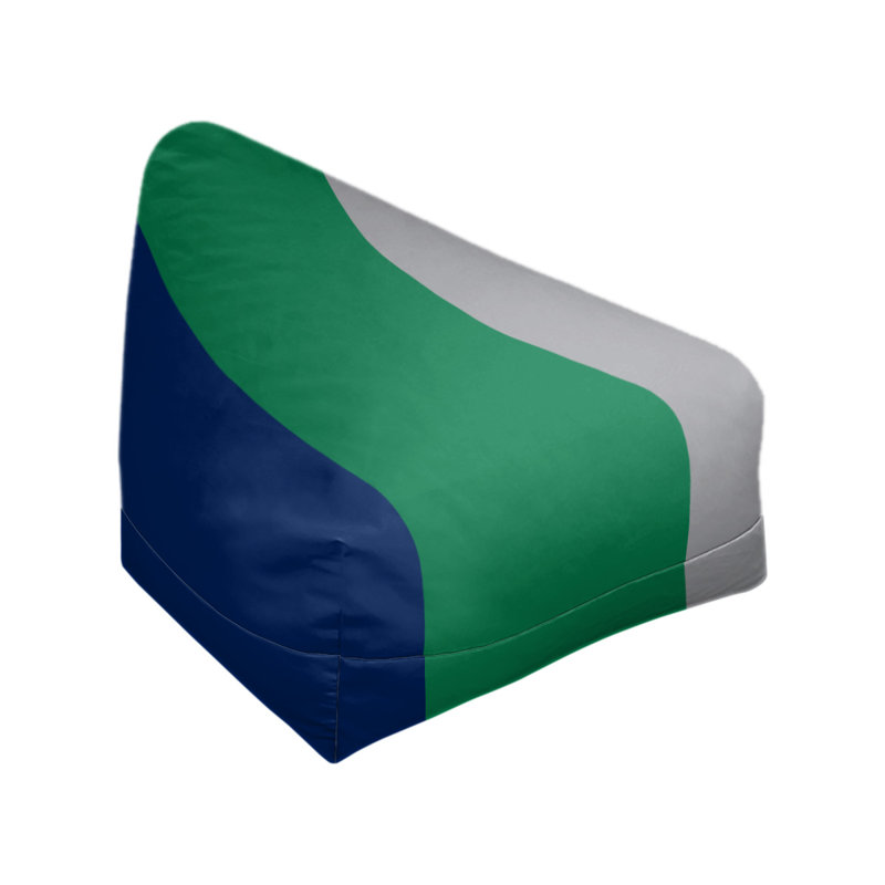 Bean Bag Cover, 42" H x 38" W x 2" D, Blue/Green/Cool Gray