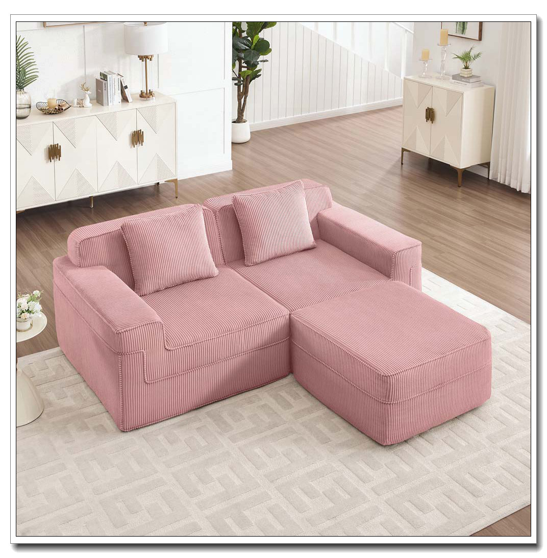 Latitude Run® 2 Seat L Shape Sectional Boneless Sofa, Cloud Sectional ...