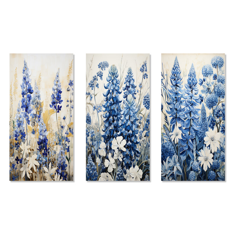 Blue Bonnets Simplicity Meadow, H 28 po x l 36 po, Toile tendue
