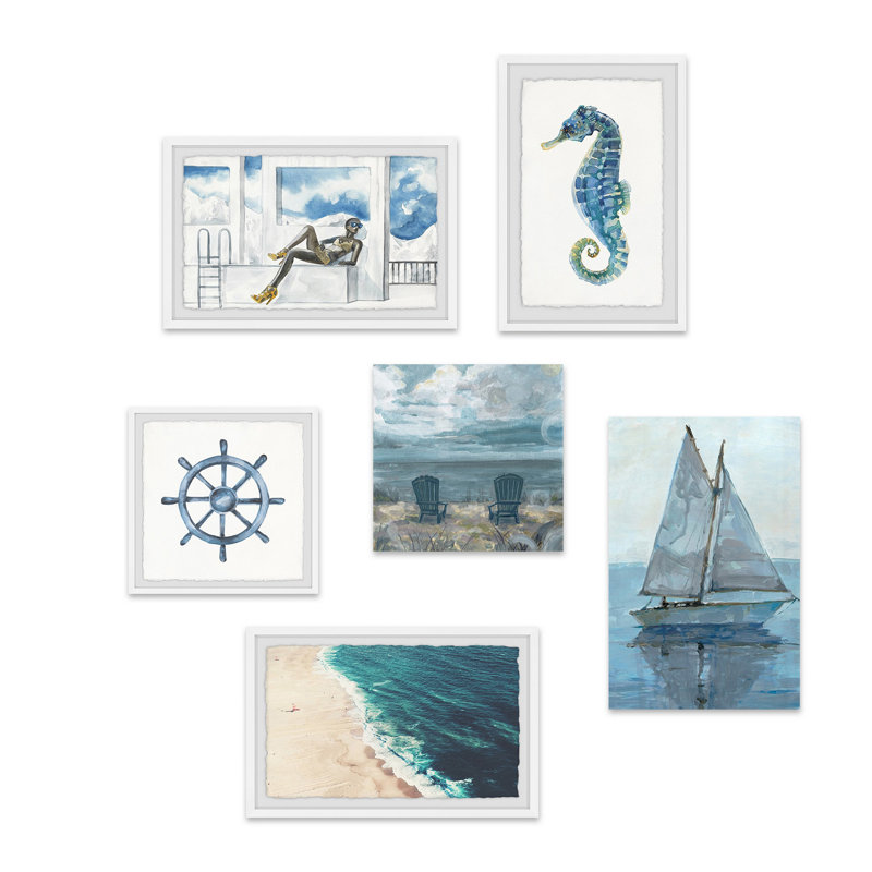 Beach Adventure Todos son Azules Hexaptych
