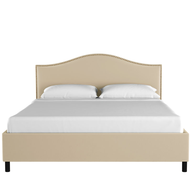 Lit plateforme tapissier Myers, Très grand californien, Classic Pearl Performance Velvet