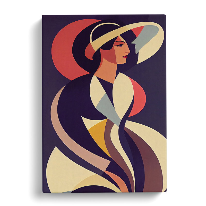 Woman Art Deco No.6 - Wrapped Canvas, 76cm H x 50cm W x 3cm D