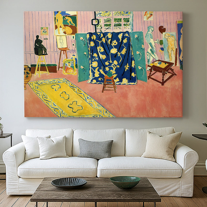 Le studio rose (L'Atelier Rose) - Henri Matisse - Toile tendue avec châssis - 1970, 32 x 48
