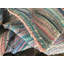 Tapis rayé multicolore en coton tissé à plat à la main